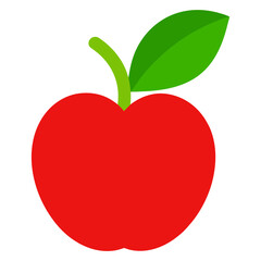 red apple with leaf icon svg