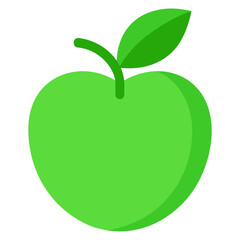 green apple with leaf icon svg