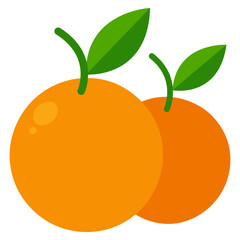 orange fruit with green leaf icon svg