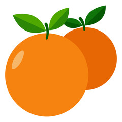 orange fruit with green leaf icon svg