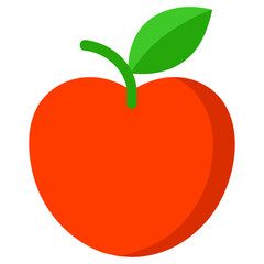 red apple with leaf icon svg