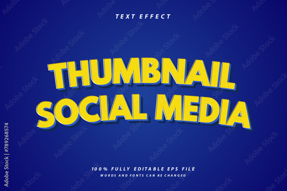 Fototapete thumbnail text effect template with 3d style use for logo and business brand