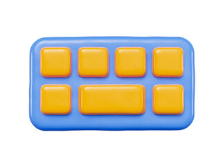 3D keyboard icon isolated. simple design. cartoon style. 3d rendering