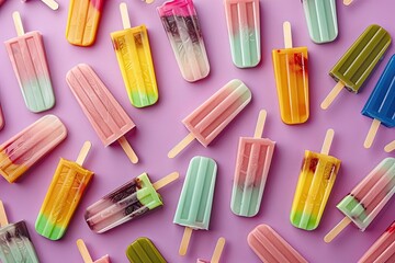 Summer Delight, Vibrant Popsicle Pattern on Light Surface