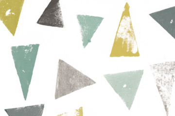 Triangle png pattern background with green DIY block prints