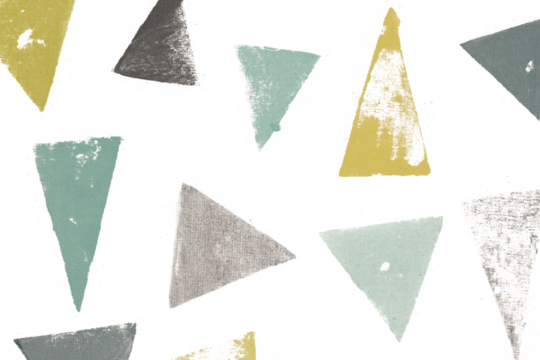 Triangle png pattern background with green DIY block prints