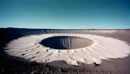 Pictures of huge craters on a desolate alien wilderness
 - obrazy, fototapety, plakaty