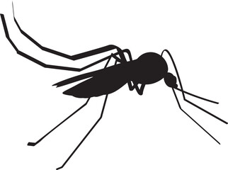 Black mosquito silhouette. Mosquito design.