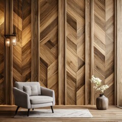 A premium setting adorned with luxury wooden texture wallpaper, taste in interior decor aesthetics - obrazy, fototapety, plakaty