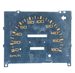 Vintage speedometer dial isolated on transparent background. PNG File