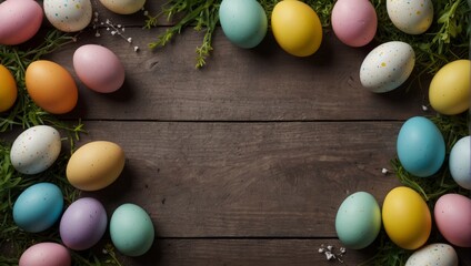 Fototapeta na wymiar Easter eggs in the background