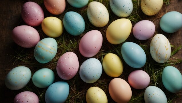 Easter eggs in the background