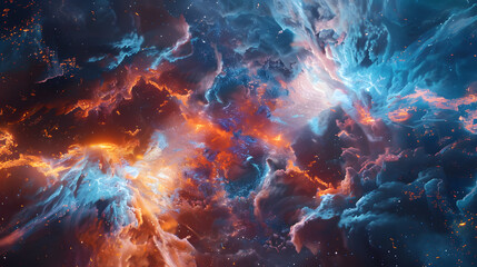 Cosmic Symphony Of Elemental Forces, Where Fire And Ice Collide In A Cacophony Of Creation And Destruction, Forging The Building Blocks Of The Universe
