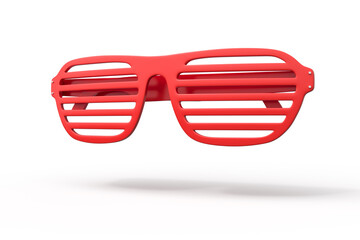 Minimalist design red slatted sunglasses - obrazy, fototapety, plakaty