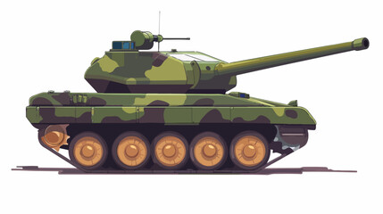 Vector cartoon tank illustration isolated on white. Vector