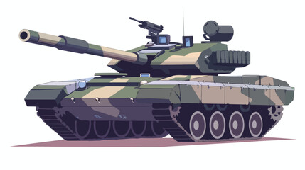 Vector cartoon tank illustration isolated on white. Vector