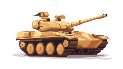 Obraz premium Vector cartoon tank illustration isolated on white. Vector
