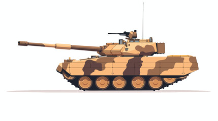 Naklejka premium Vector cartoon tank illustration isolated on white. Vector