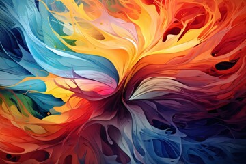 abstract colorful background with swirls and lines. 3d rendering