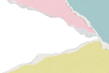 Ripped paper border frame png on colorful handmade transparent background