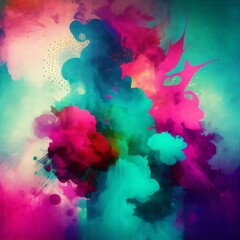 Colorful abstract watercolor background with splash and blots. Vector illustration.