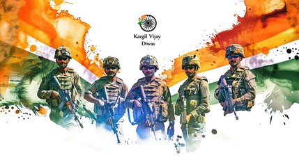 vector illustration of abstract concept for Kargil Vijay Diwas, banner or poster.26 JULY
