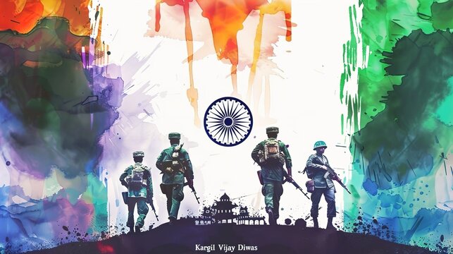 vector illustration of abstract concept for Kargil Vijay Diwas, banner or poster.26 JULY