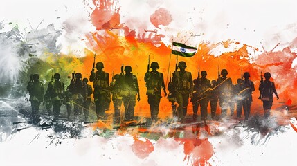 vector illustration of abstract concept for Kargil Vijay Diwas, banner or poster.26 JULY - obrazy, fototapety, plakaty