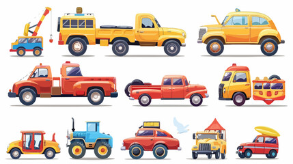 Vector Vehicles Objects for Kids Vector illustration