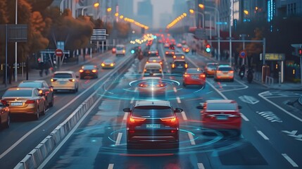 Intelligent and Autonomous Smart Cars Navigating Dynamic Urban City Traffic with Futuristic Sensor and Display Technology