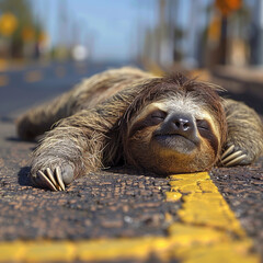 A sloth attempting a marathon, but taking pit stops to nap in between.