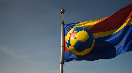 Flag of Andorra, Andorra National Grunge Flag, High Quality fabric and Grunge Flag Image .Generative AI - obrazy, fototapety, plakaty