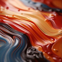 Colorful oil paint splashes macro close up. Abstract background.