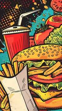 background with food, retro style, background, restaraunt, website picture