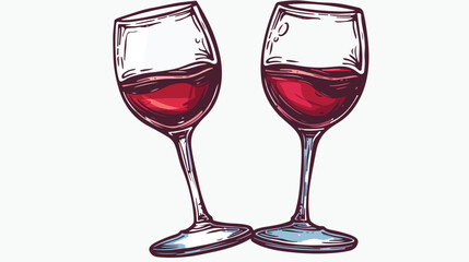 Wine cups glasses toast icon vector illustration