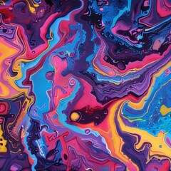 abstract background of oil paint in blue, pink and purple colors