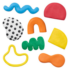 Png abstract shape clay craft textured colorful DIY creative art set