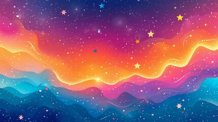 Flowing gradient background modern design with colorful, geometric shapes, stars and liquid color. You can use this design for social media, idol posters, banners and flyers. - obrazy, fototapety, plakaty