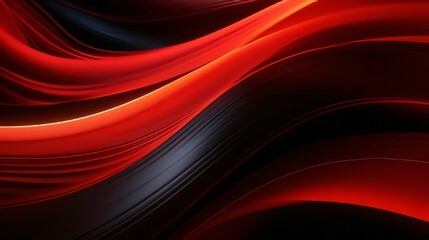 Red and black abstract wavy background. 3d rendering, 3d illustration.