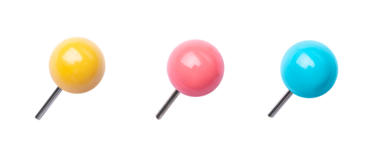 Colorful pin png, stationery sticker set