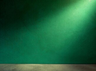 Backdrop green wall background with floor with texture grunge texture with relief spotlight 