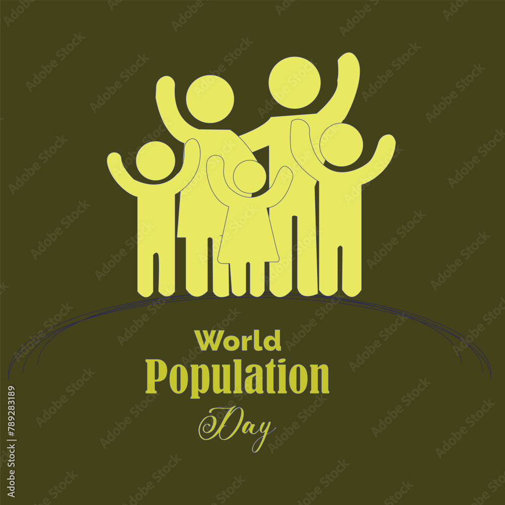 Fototapete This is simple and vector World Population Day background and it is editable.