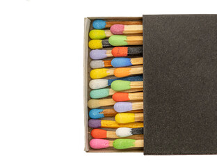 box with many colored matches