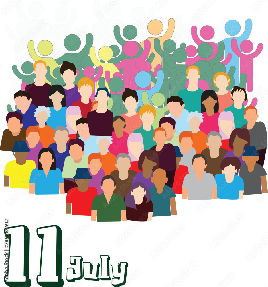 Fototapete This is simple and vector World Population Day background and it is editable.