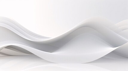 Abstract white background with smooth lines. 3d rendering, illustration.