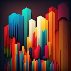 Abstract background with colorful skyscrapers. Vector illustration. Eps 10