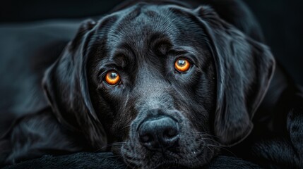 Detailed close up of a dog s emotive eyes, embodying pet companionship and lifestyle concept - obrazy, fototapety, plakaty