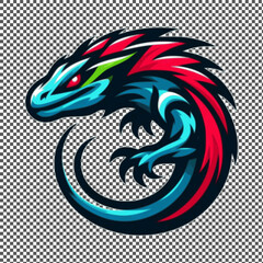 lizard in vector style. menacing creature suitable for a logo esport gaming editable design available in PNG