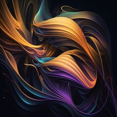 Abstract background. Colored lines. 3d rendering, 3d illustration.