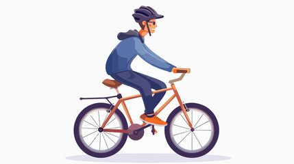 Young man riding bike avatar character Vector illustration